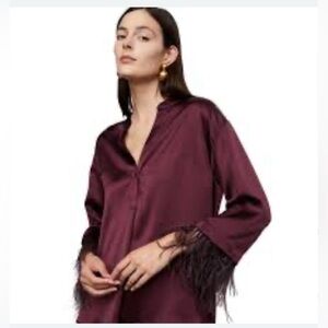 Bailey 44 Deep Burgundy Satin Top